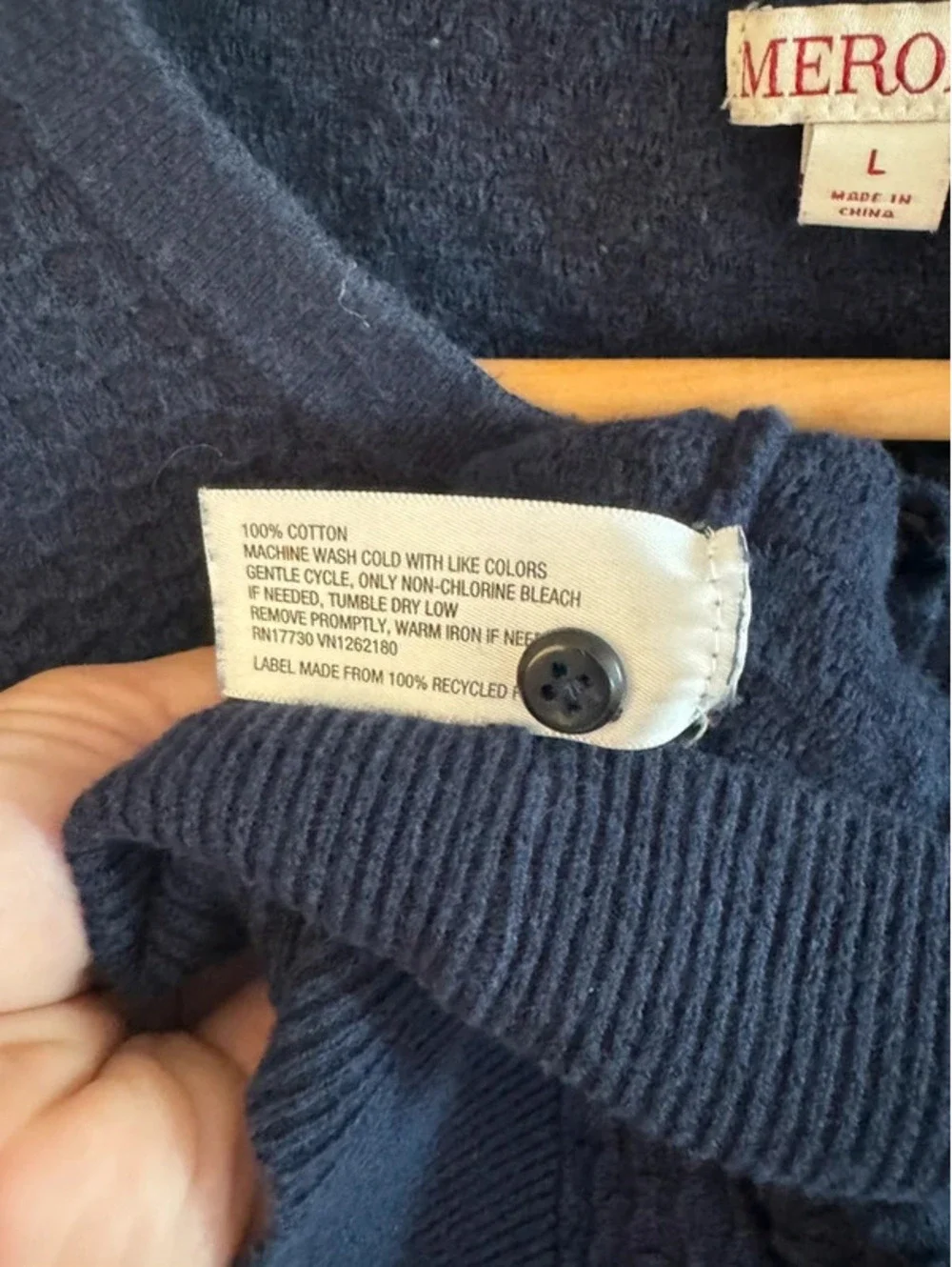 Women’s Merona blue button down cardigan sweater size large
